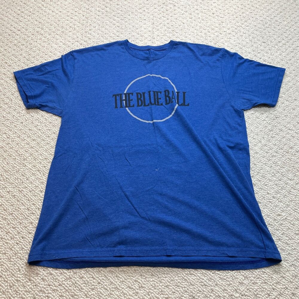 Unbranded Shirt Mens 2XL Blue Short Sleeve Solid Basic The Blue Ball Logo Gadsen